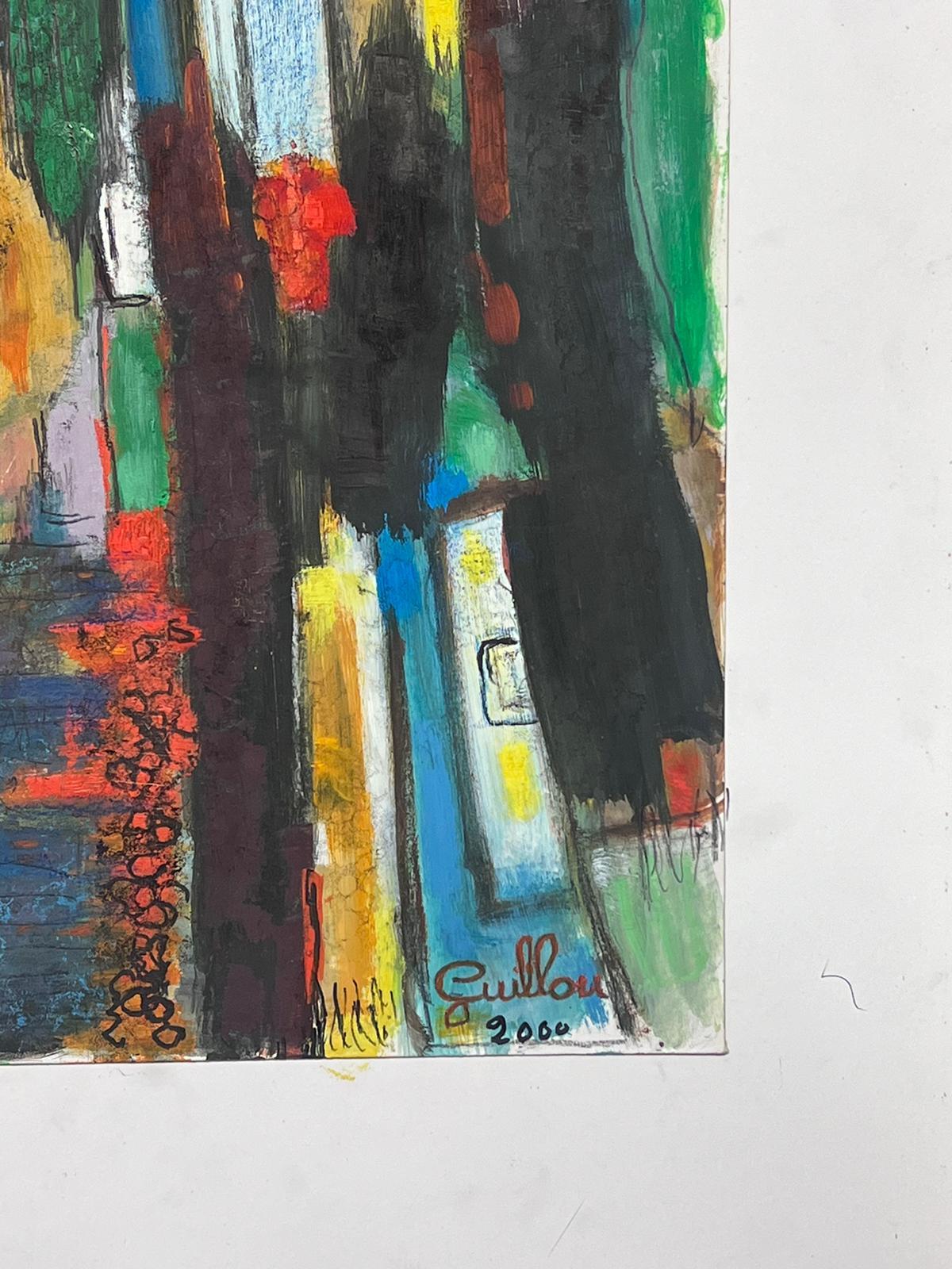 Peinture à l'huile expressionniste française abstraite du 20e siècle - Blaze of Colors - Expressionnisme abstrait Painting par Andre Guillou