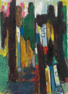 Französisches expressionistisches abstraktes Ölgemälde des 20. Jahrhunderts, Blaze of Colors
