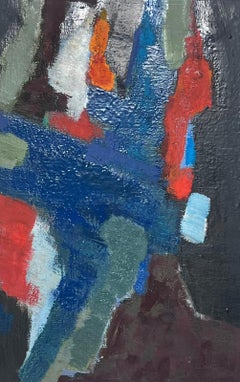 Peinture à l'huile expressionniste française abstraite du 20e siècle - Blaze of Colors