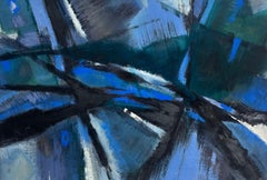 Peinture à l'huile expressionniste française abstraite du 20e siècle - Blaze of Colors