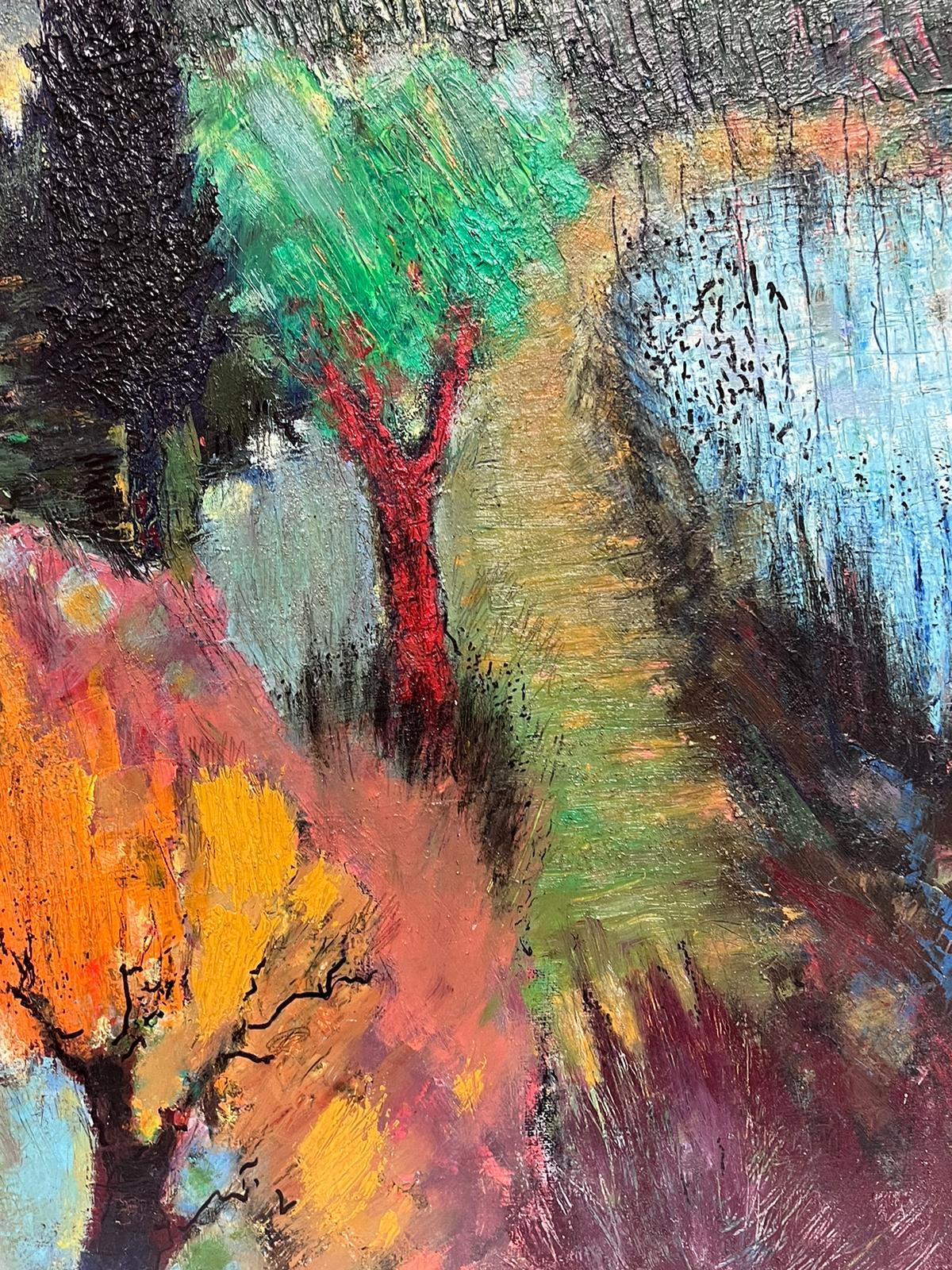 Otoño Provenzal
de André Guillou (francés 1925-2017)
firmado y fechado en 2002
óleo sobre lienzo, sin enmarcar
lienzo: 25,5 x 21 pulgadas
procedencia: colección privada, Francia
estado: muy bueno y en buen estado