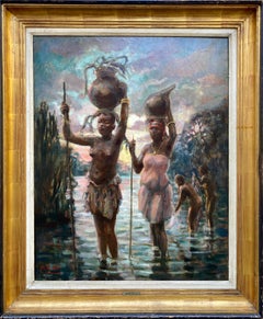 André Hallet, Liège, Belgique 1890 - 1959 Kisenyi, Rwanda, 'The Water Carriers' (Les porteurs d'eau)