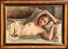 Andre Hambourg "Nu Couchee" Pintura al óleo grande