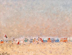 Beauchamps Chaud a Trouville - Pintura al óleo de paisaje moderno de André Hambourg