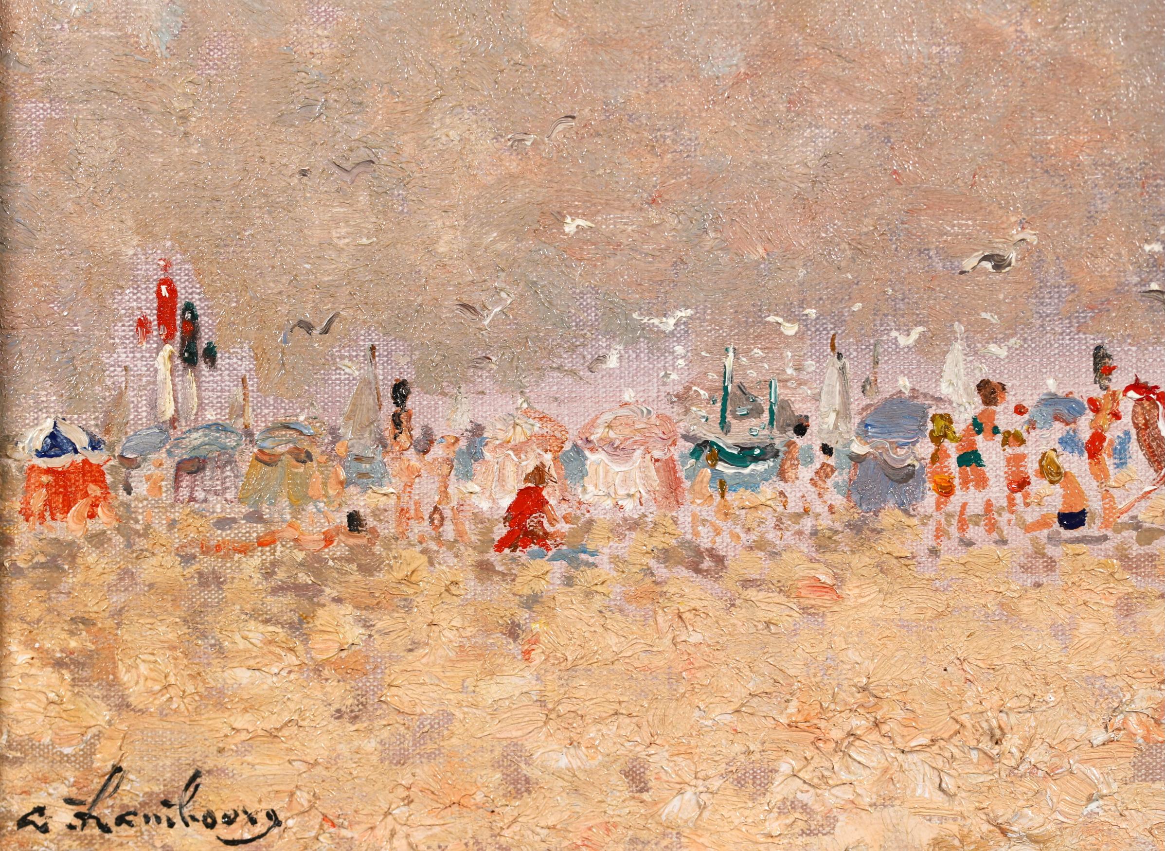 Beauchamps Chaud a Trouville - Modern Landscape Oil Painting by André Hambourg For Sale 3