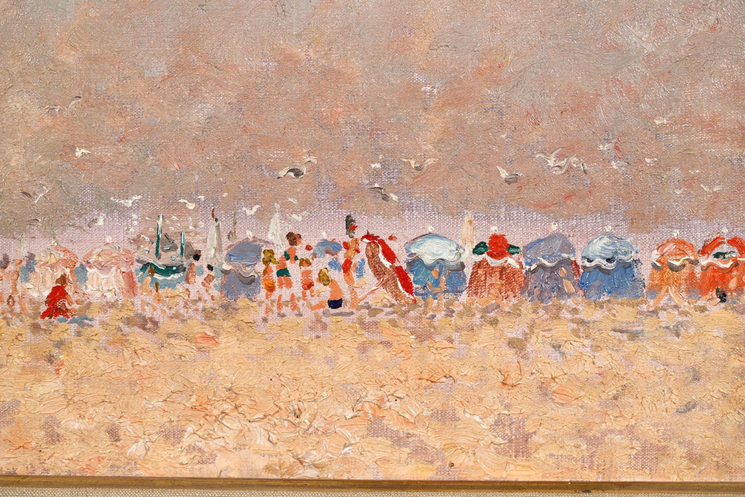 Beauchamps Chaud a Trouville - Modern Landscape Oil Painting by André Hambourg For Sale 4