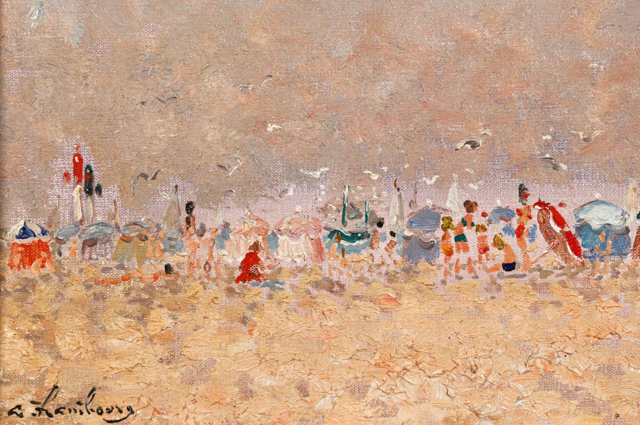 Beauchamps Chaud a Trouville - Modern Landscape Oil Painting by André Hambourg For Sale 6