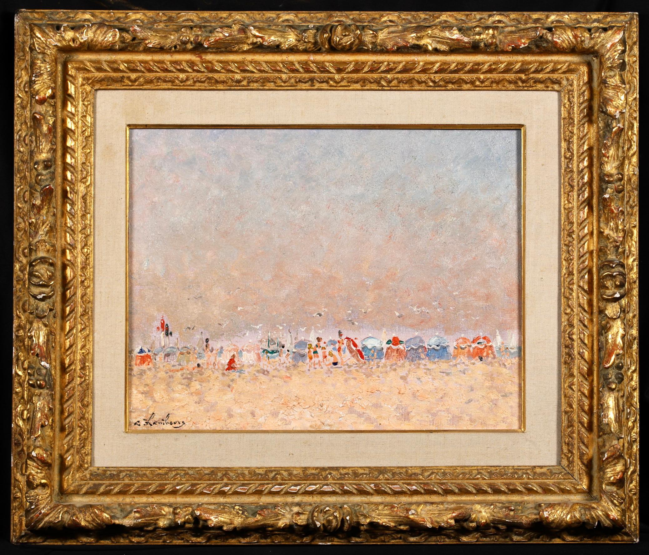 Beauchamps Chaud a Trouville - Modern Landscape Oil Painting by André Hambourg