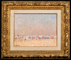 Beauchamps Chaud a Trouville - Peinture à l'huile d'un paysage moderne par André Hambourg