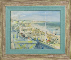 Au bord de la plage, peinture à l'huile sur toile d'André Hambourg