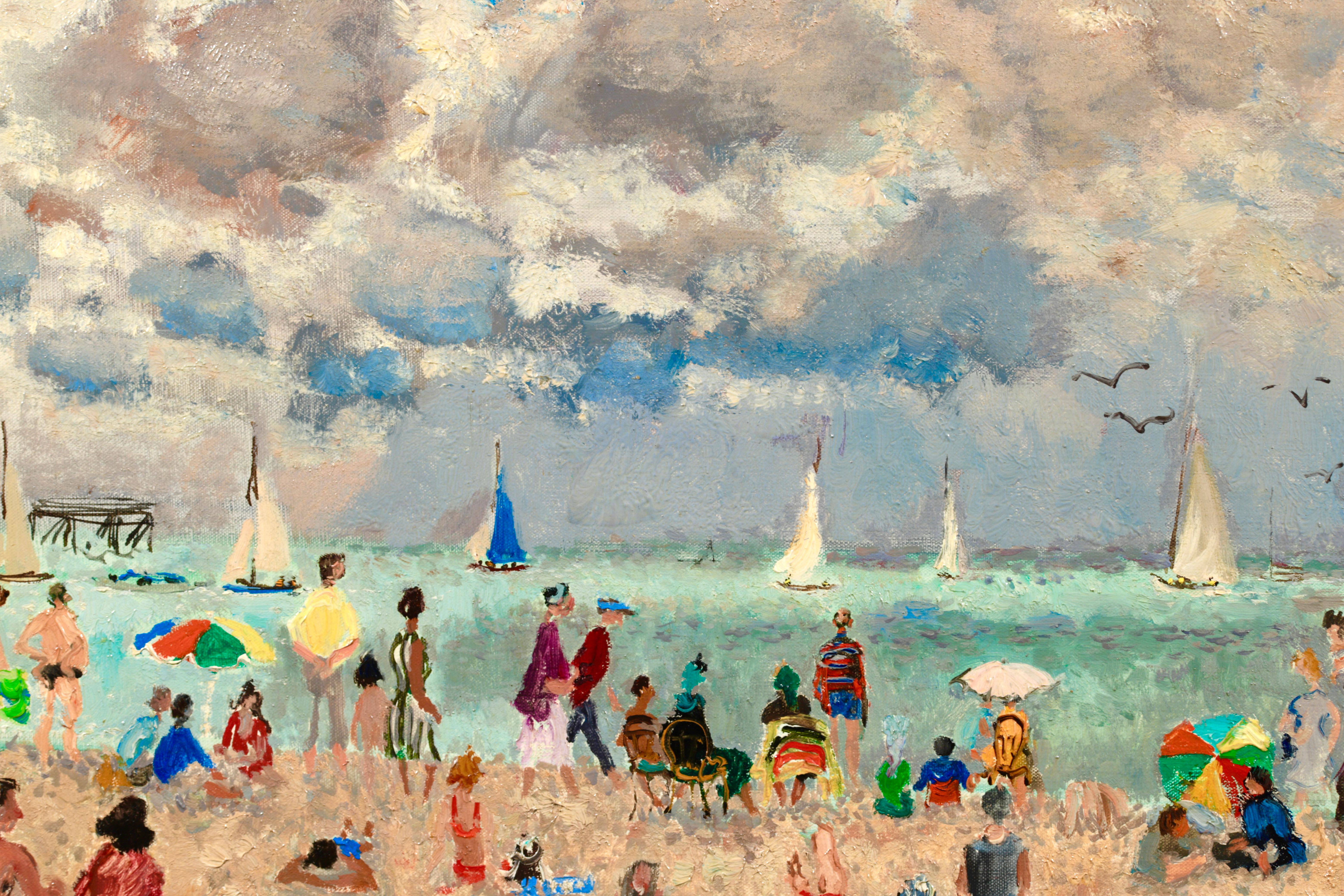 Deauville - Modern Coastal Sea Landscape Oil Painting by André Hambourg 9
