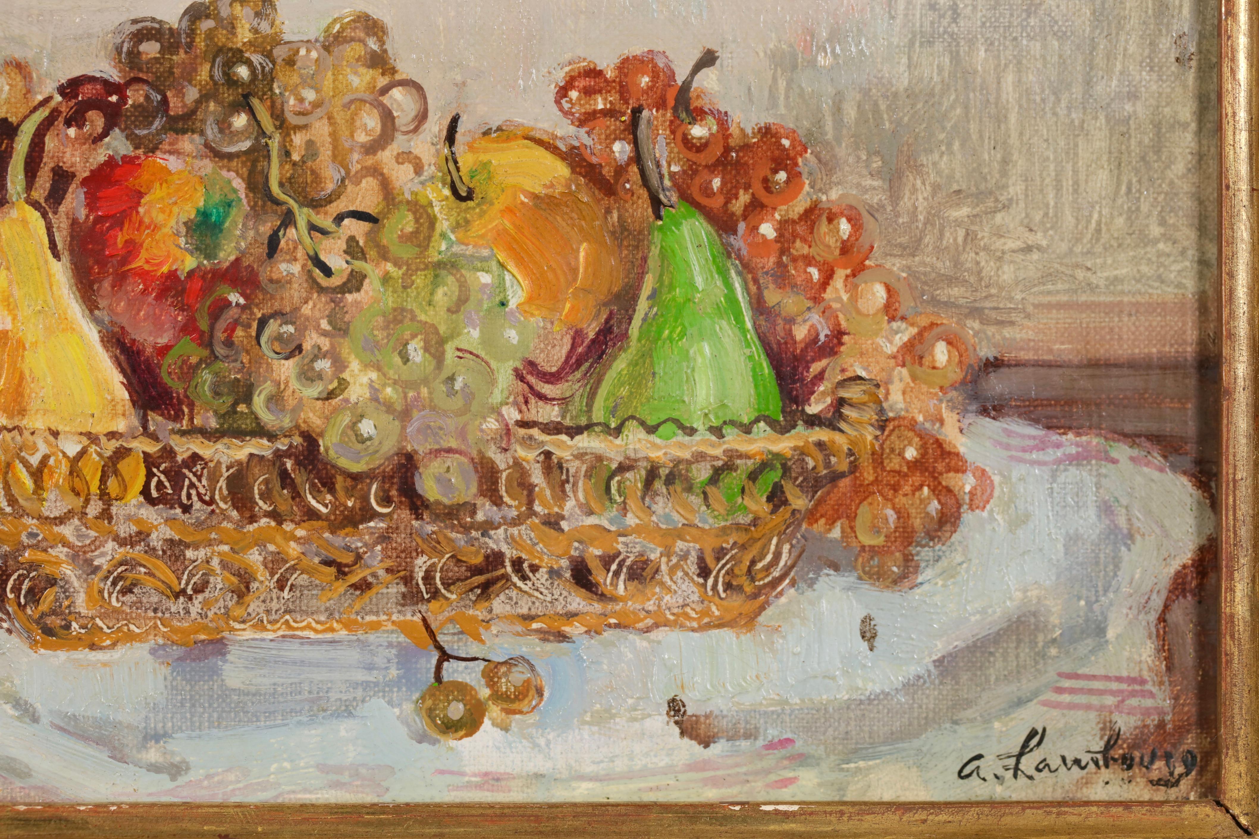 La Corbeille de Fruits - Modernes Stillleben Ölgemälde von André Hambourg im Angebot 2