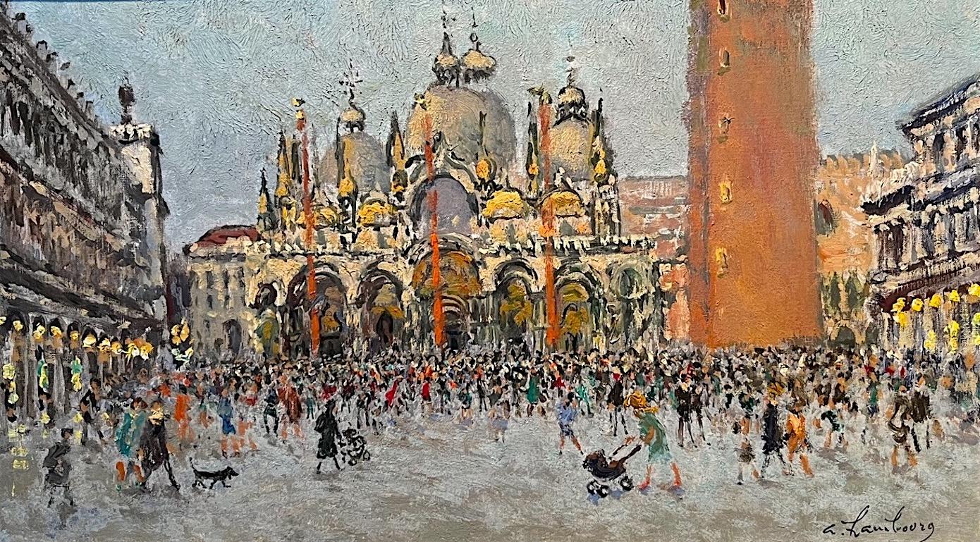 Andre Hambourg Landscape Painting - Saint Marks Square, Venice