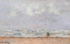 Tempete sur La Manche - Modern Sea Landscape Oil Painting by André Hambourg