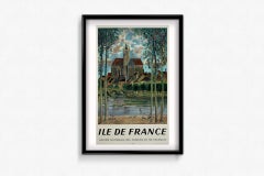 Cartel litográfico original de 1958 de André Hambourg - Ile de France - SNCF