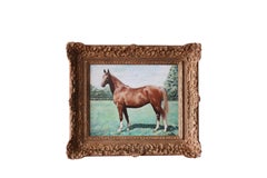 Vintage Horse Portrait, Original Oil Painting by French artist, Andre Hardy