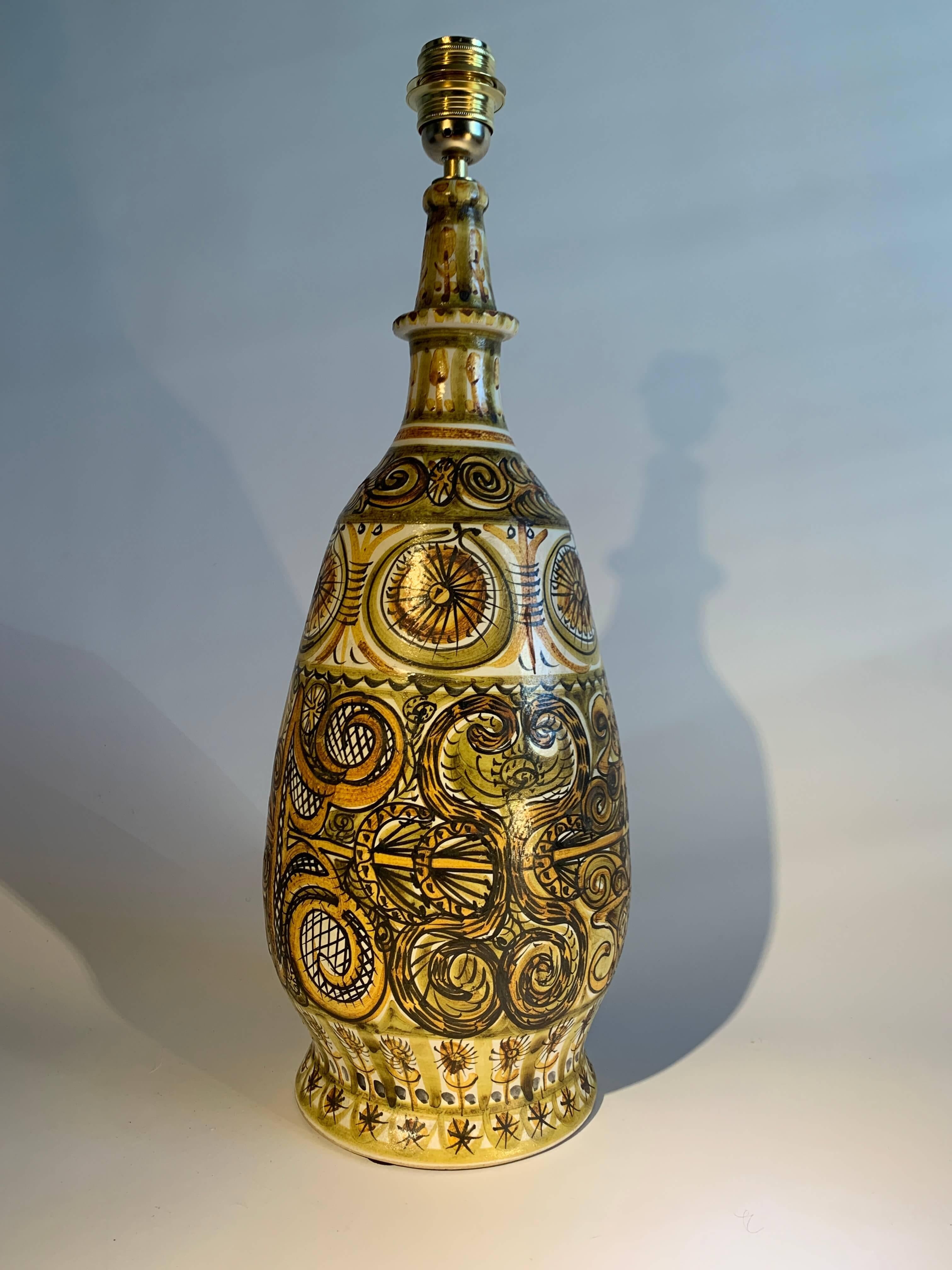 André Horellou Keramik Lampe, Frankreich (Französisch) im Angebot