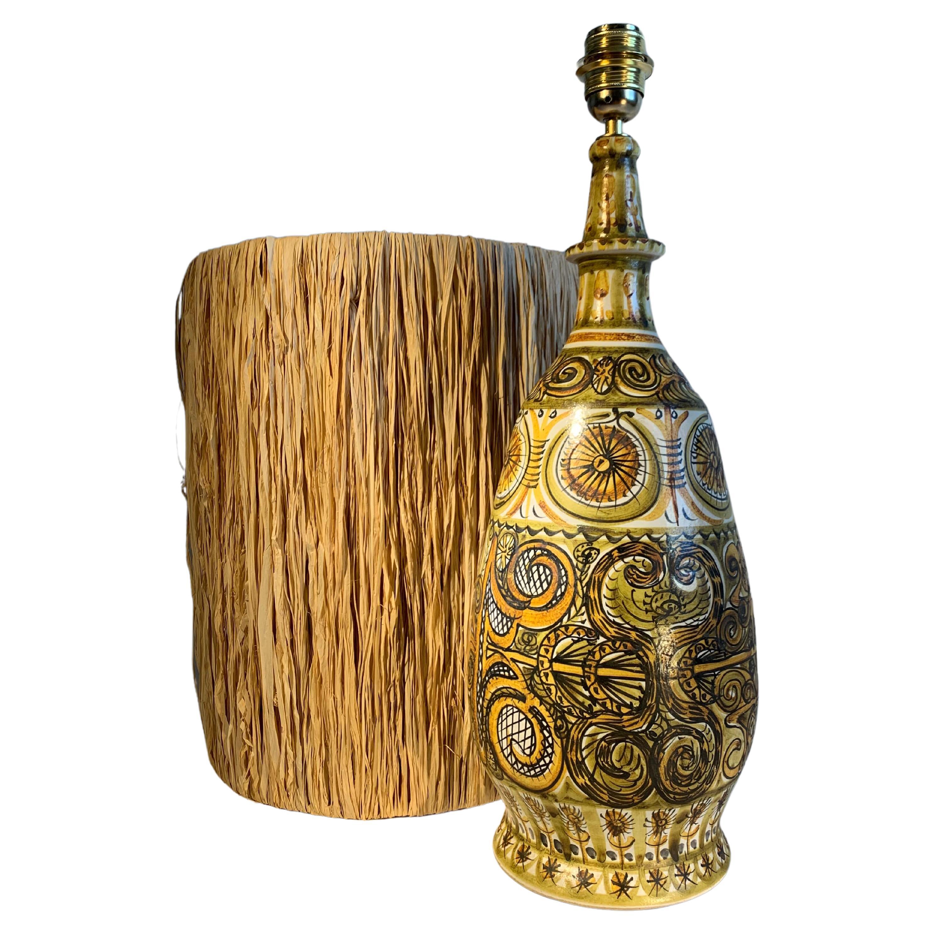 André Horellou ceramic Lamp, France For Sale
