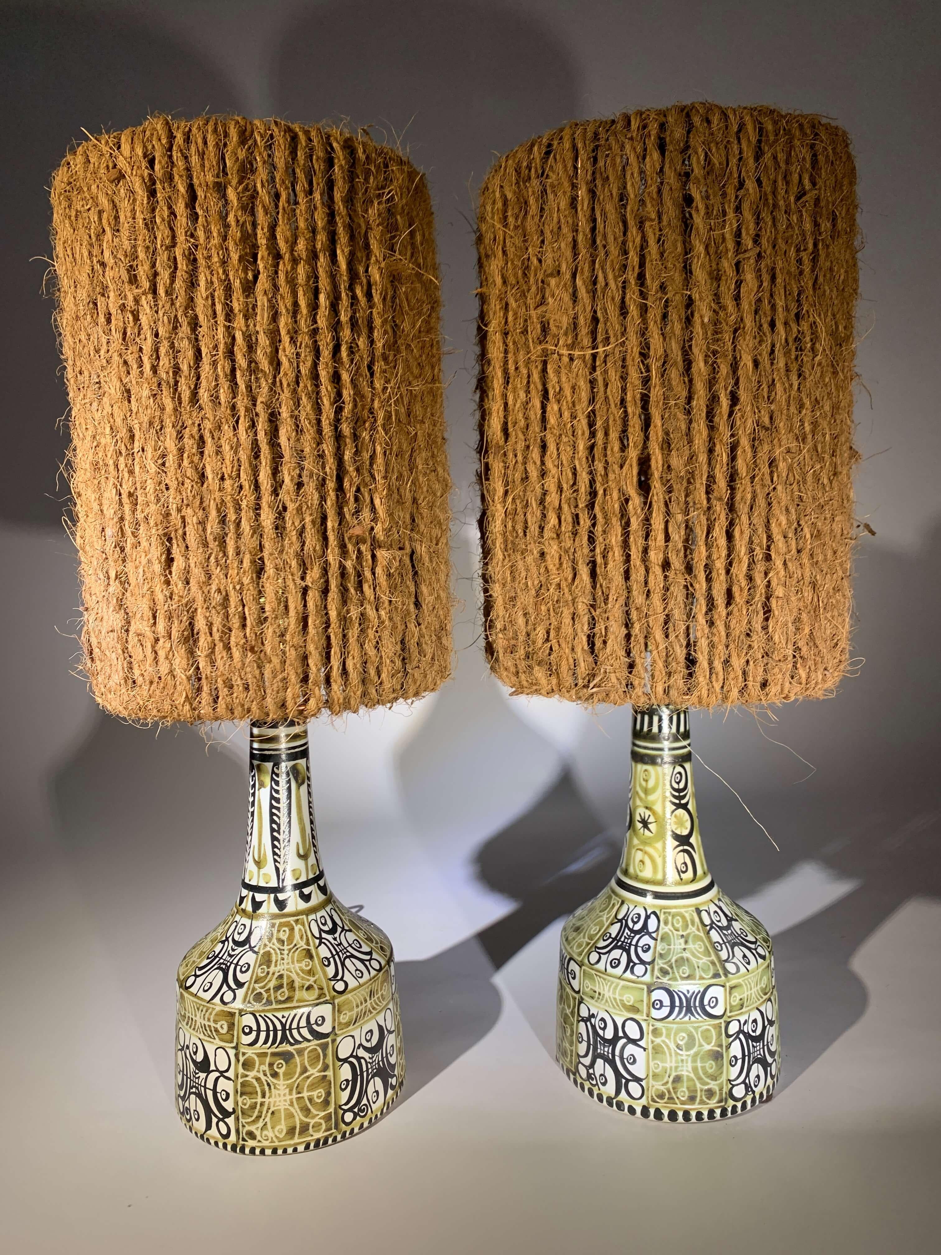 Mid-Century Modern André Horellou set of 2 table lamps For Sale