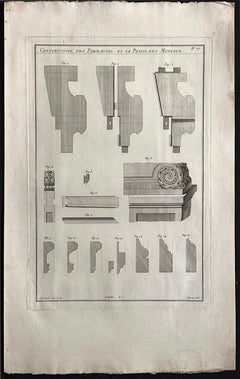 Construction des Parclauses, Roubo French cabinetmaking design engraving