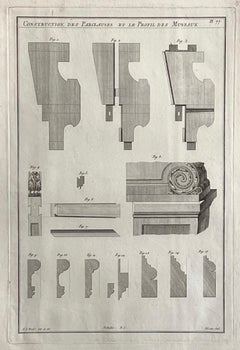 Construction des Parclauses, Roubo French cabinetmaking design engraving
