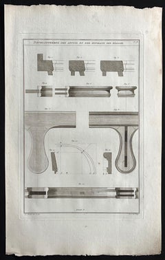 Developments des Appuis, Roubo French cabinetmaking design engraving