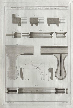 Developments des Appuis, Roubo French cabinetmaking design engraving