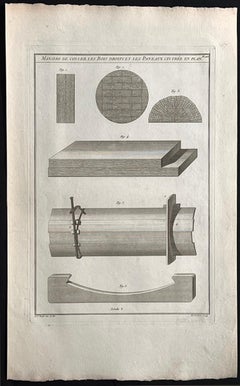 Maniere de Coller Les Bois Droits, Roubo French cabinetmaking design engraving