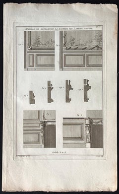 Maniere de Determiner La Hauteur, Roubo French cabinetmaking design engraving