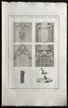 Maniere de Disposer La Menuiserie, Roubo French cabinetmaking design engraving