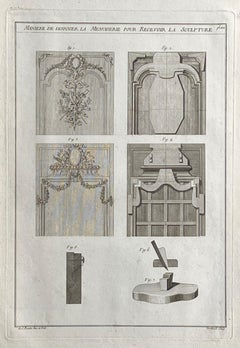 Maniere de Disposer La Menuiserie, Roubo French cabinetmaking design engraving