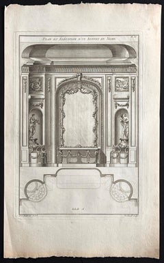 Plan et Elevation d'un Buffet en Niche, Roubo French design engraving