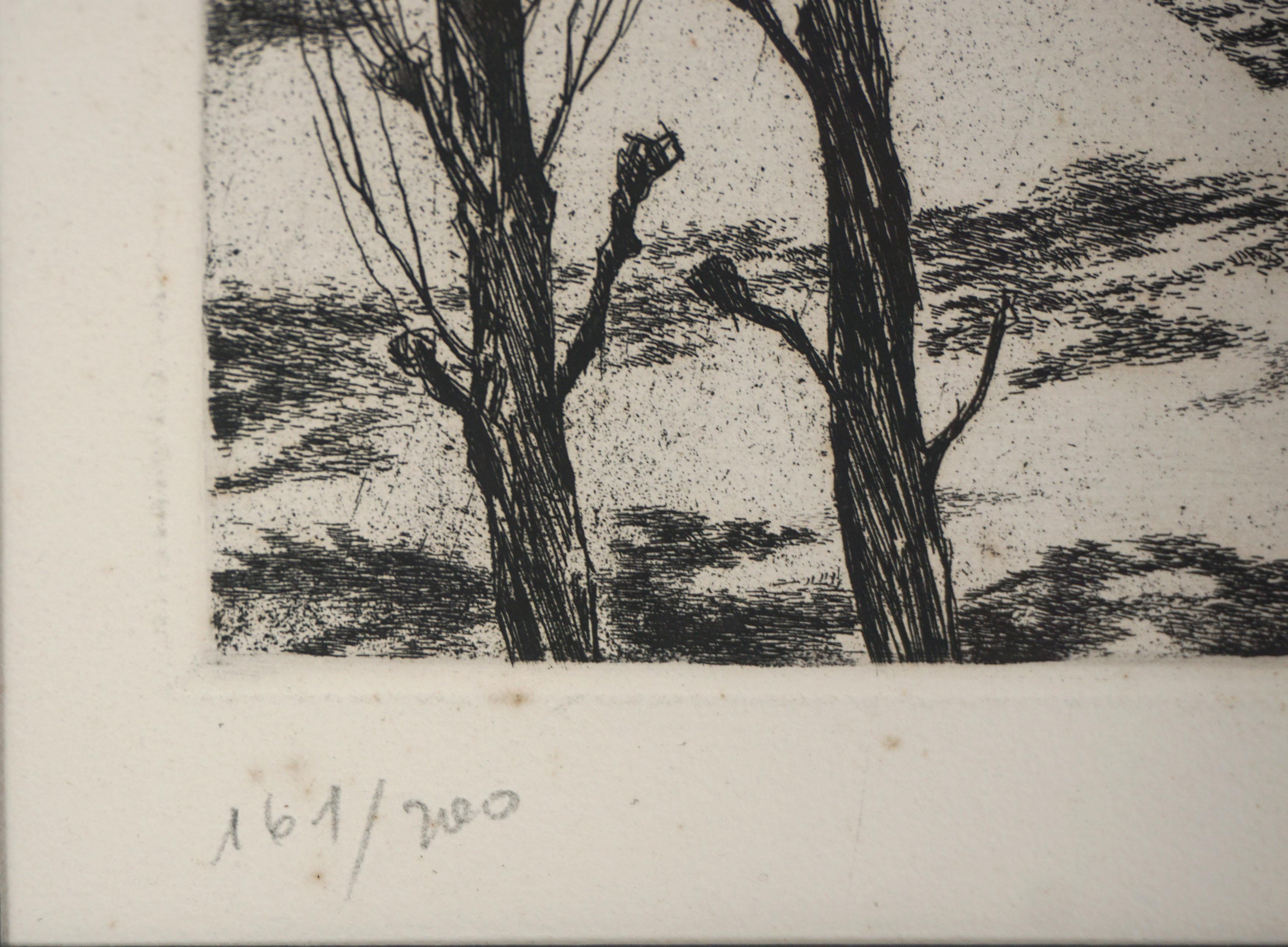 Mid Century French Impressionistic Etching - 
