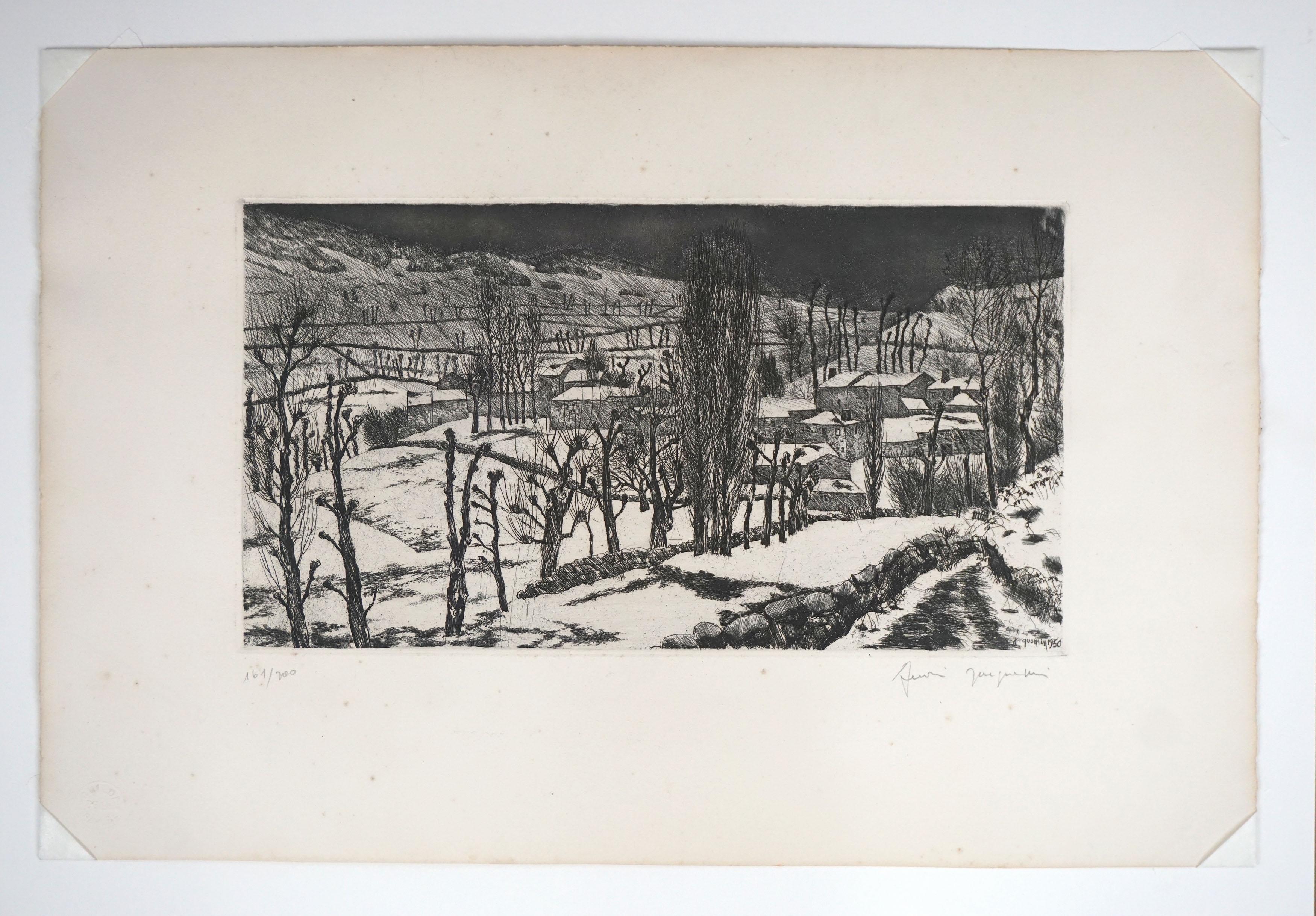 Mid Century French Impressionistic Etching - 