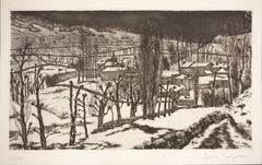 Mid Century French Impressionistic Etching - "Degel en Haute Loire"