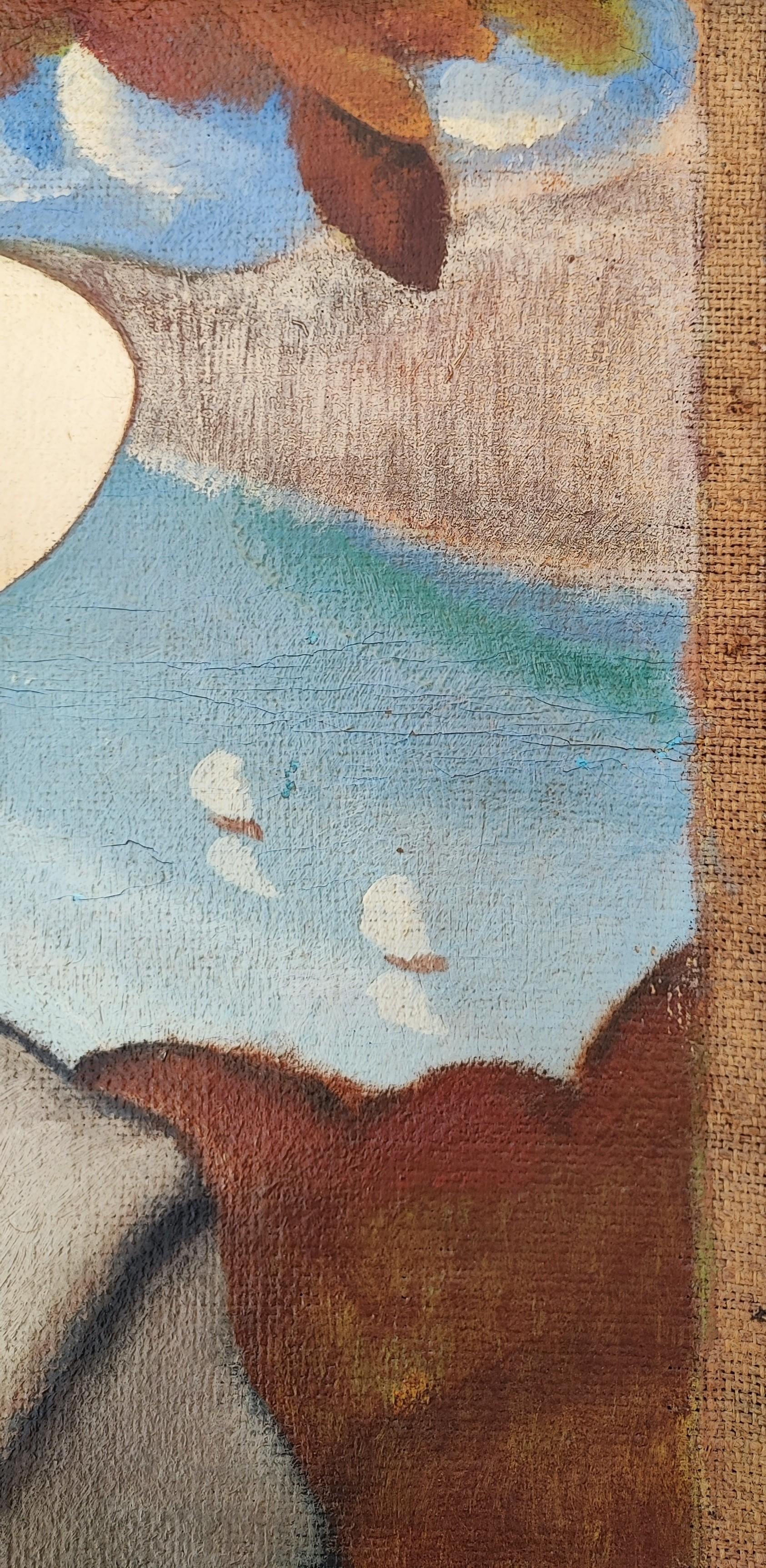 Portrait of a woman in front of a seascape For Sale 2