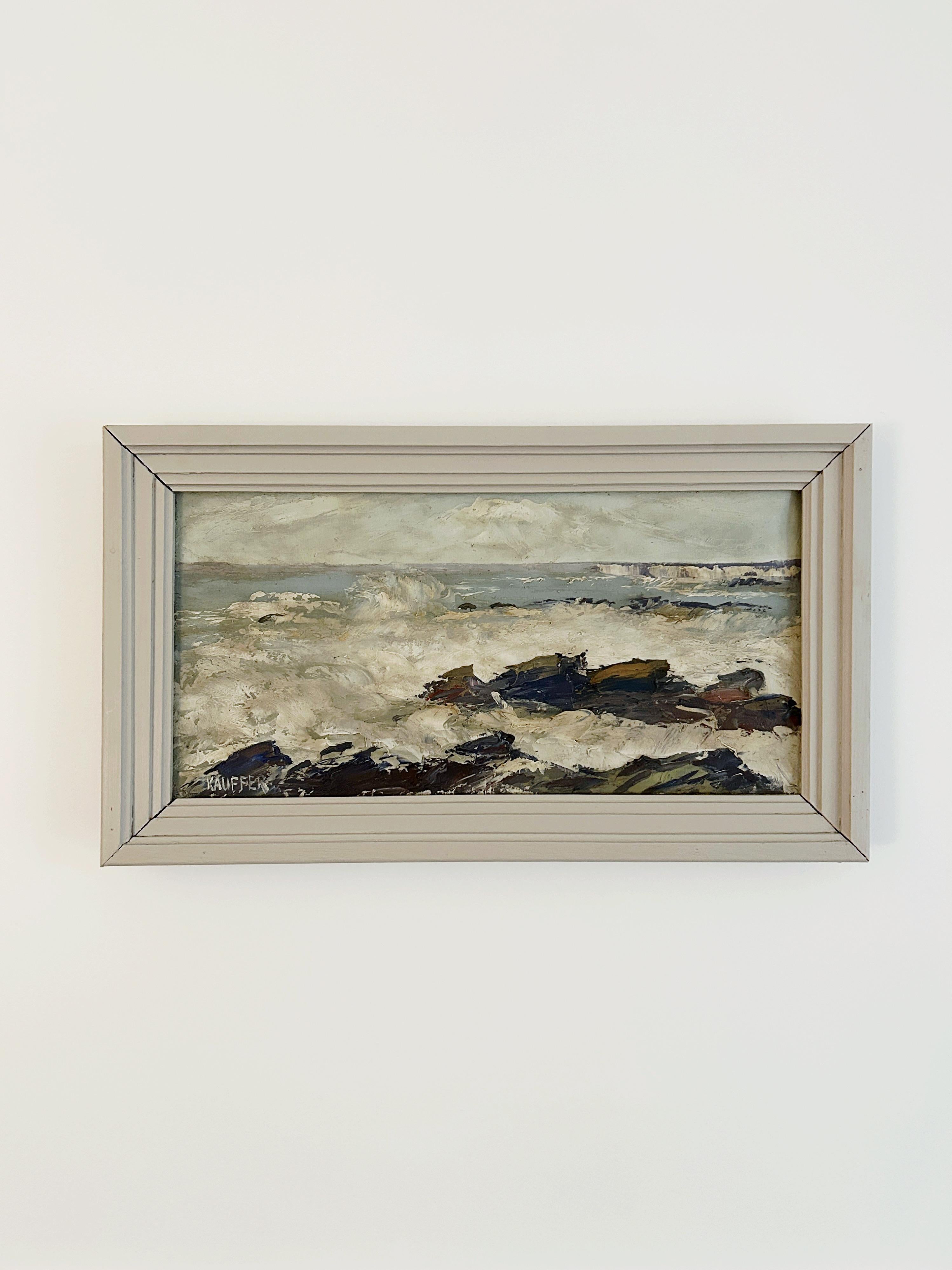 Andre KAUFFER (1893-1971)
Seaside landscape - Quiberon, circa 1940
Oil on canvas
Signed lower left
Located “Quiberon” on the back
23 x 46 cm
Old frame in painted wood

Born in Nancy in 1893, André Kauffer came from a dynasty of goldsmiths in