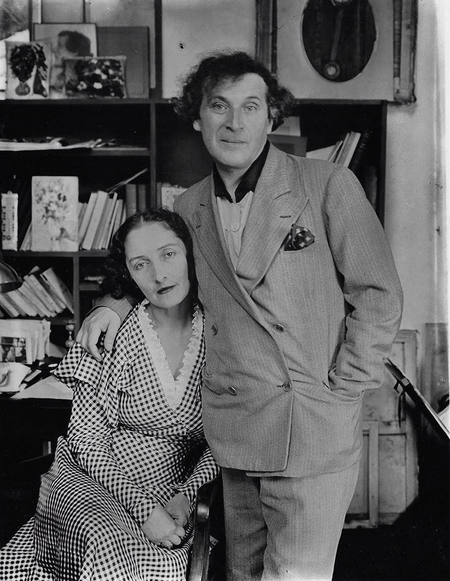 Andre Kertesz Black and White Photograph - Marc Chagall and his wife Bella circa