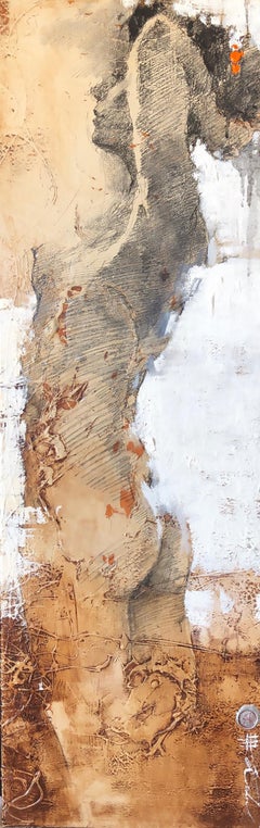 Andre Kohn "Sur le thème de l'orange" Peinture figurative originale à techniques mixtes