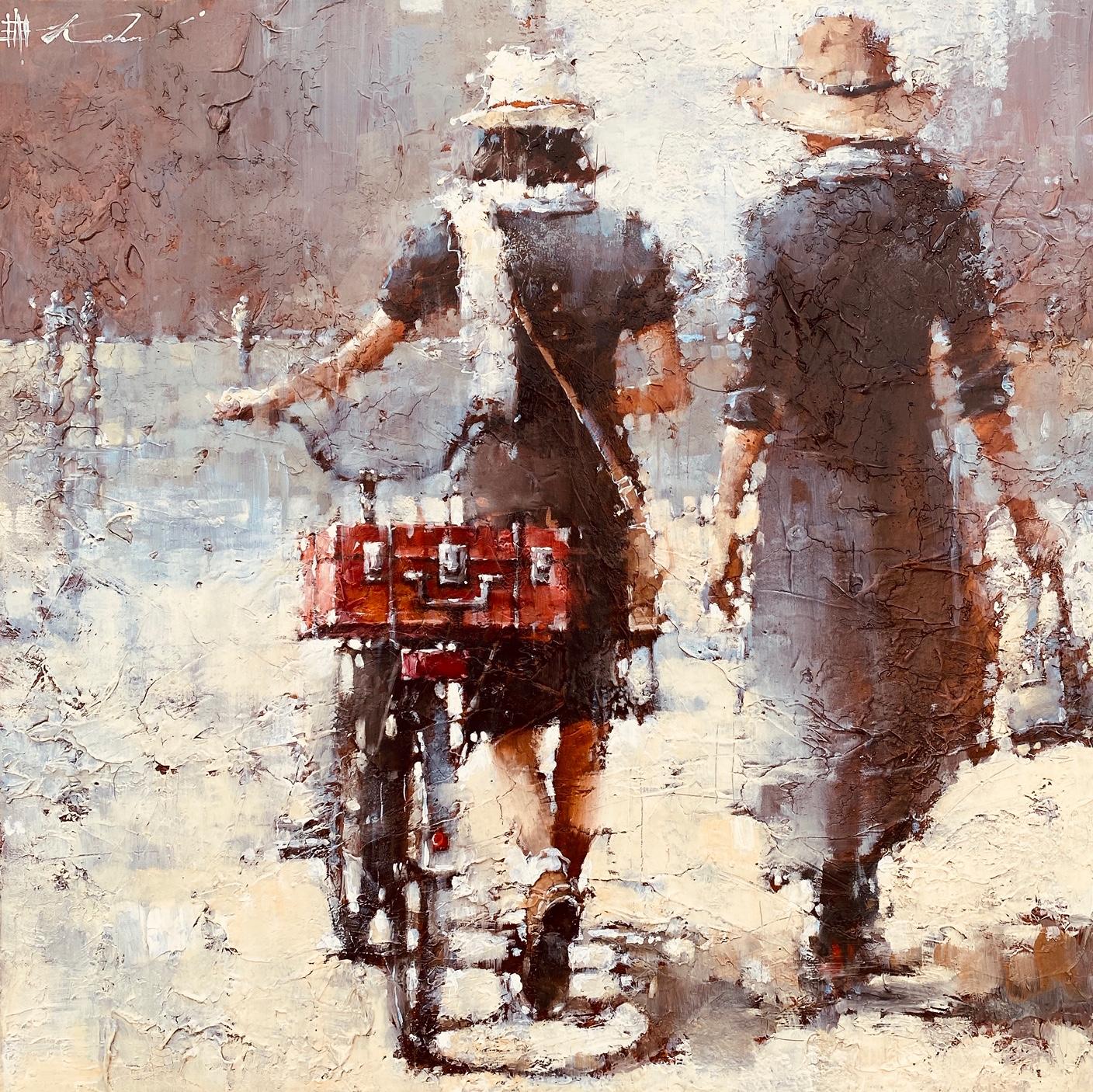 Andre Kohn Modern Impressionist Figurative Women Original Oil Painting Andre Kohn Sisters At