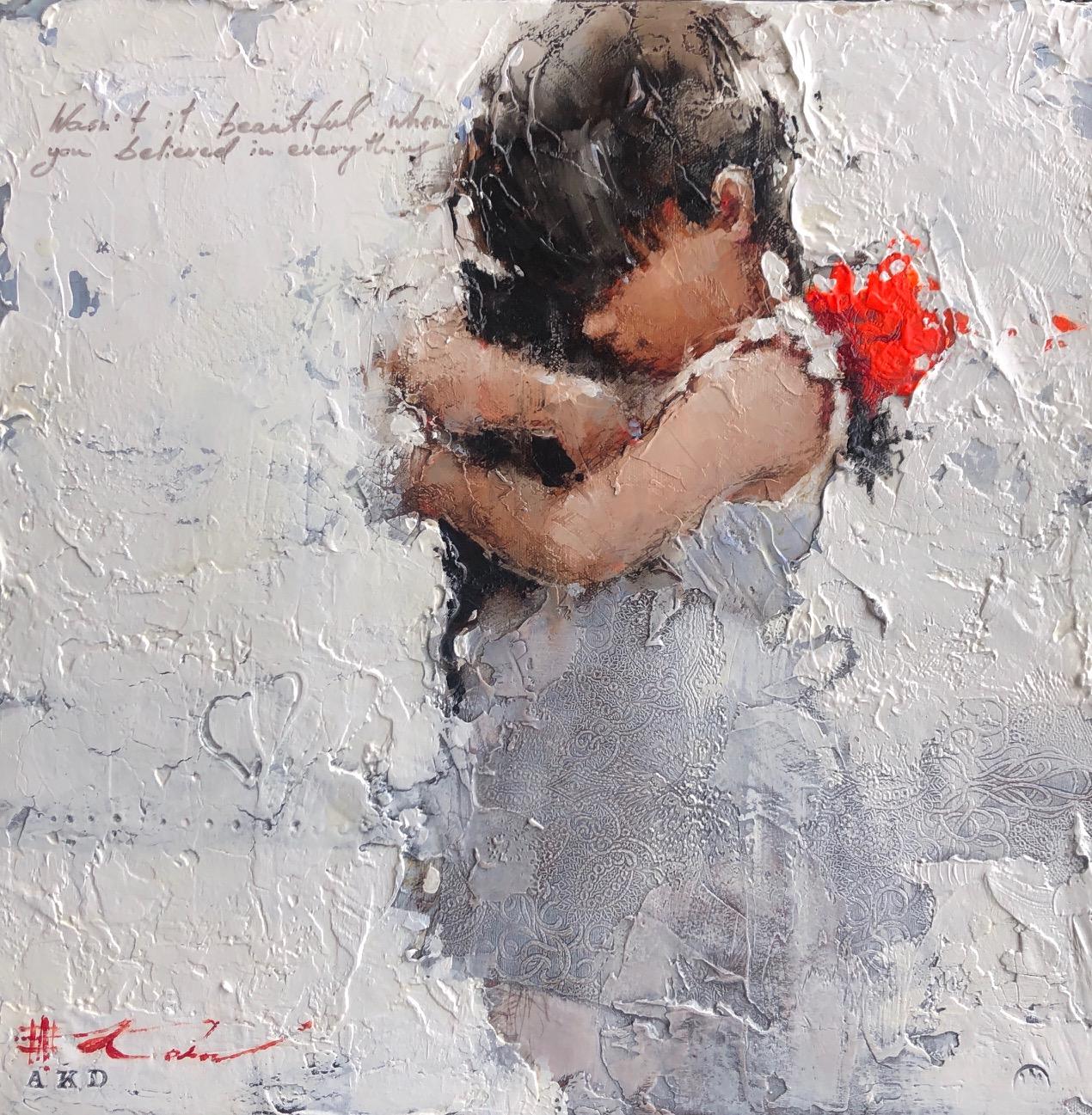 Andre Kohn  Figurative Painting - “Esquisse on the theme of Rouge et Noir" by Andre Kohn. Figurative Impressionist