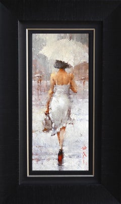 Sur le thème du blanc par Andre Kohn. Peinture à l'huile impressionniste moderne originale