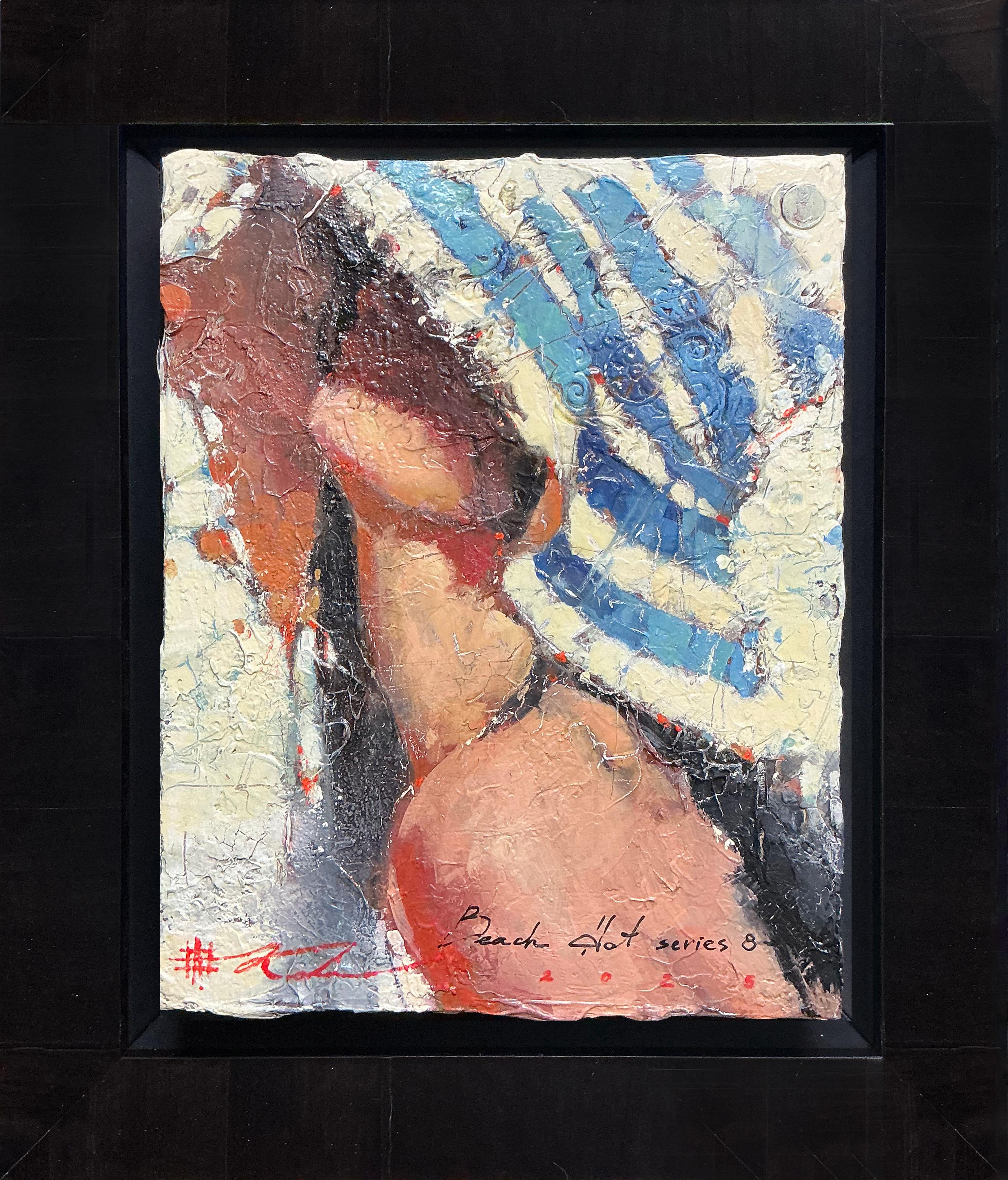 Der Strandhut, Öl, Impressionistisch, Zeitgenössisch Figuratives Original Andre Kohn – Painting von Andre Kohn 