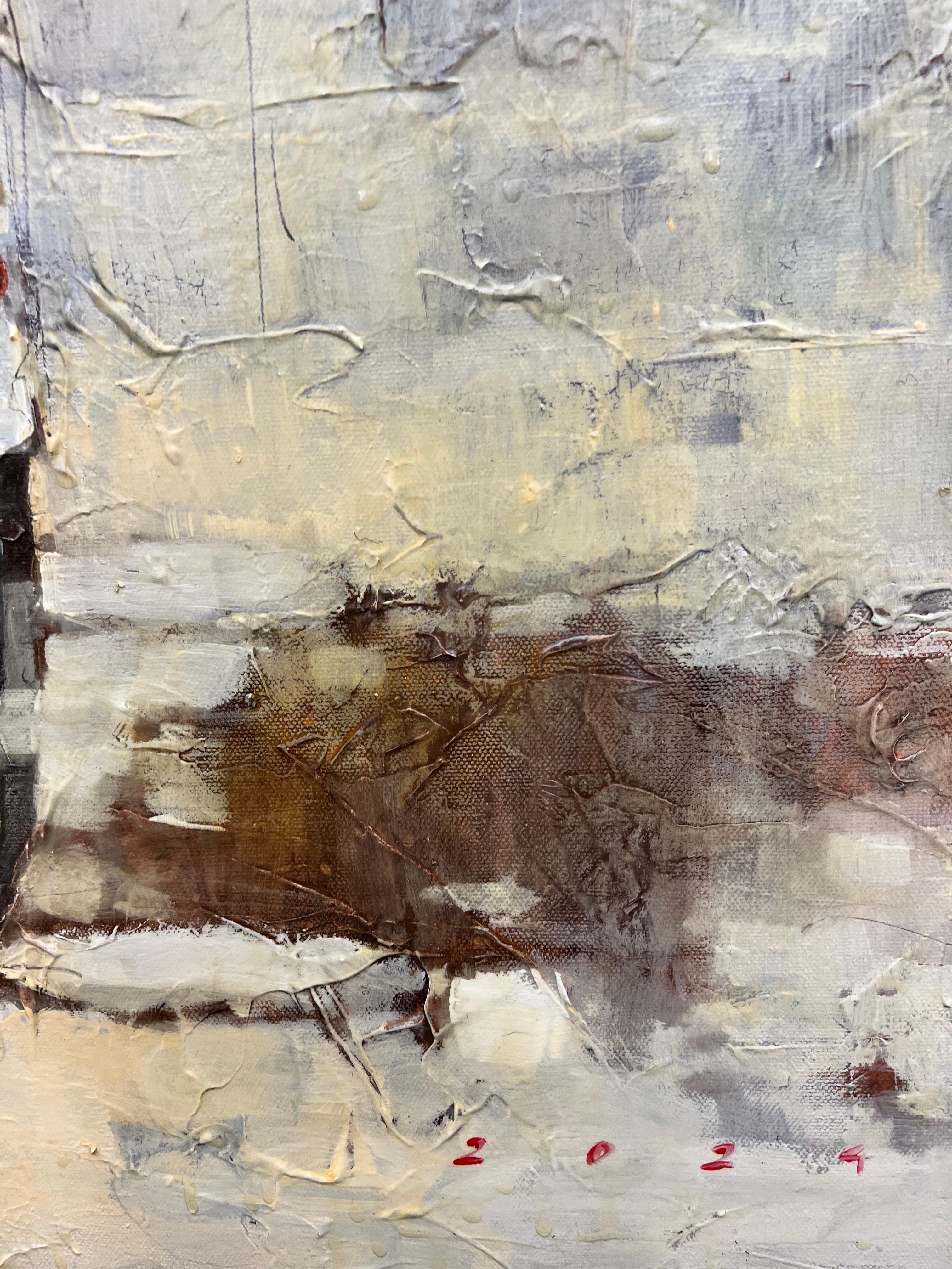 La chica de ciudad - Landscape Painting Gris de Andre Kohn 