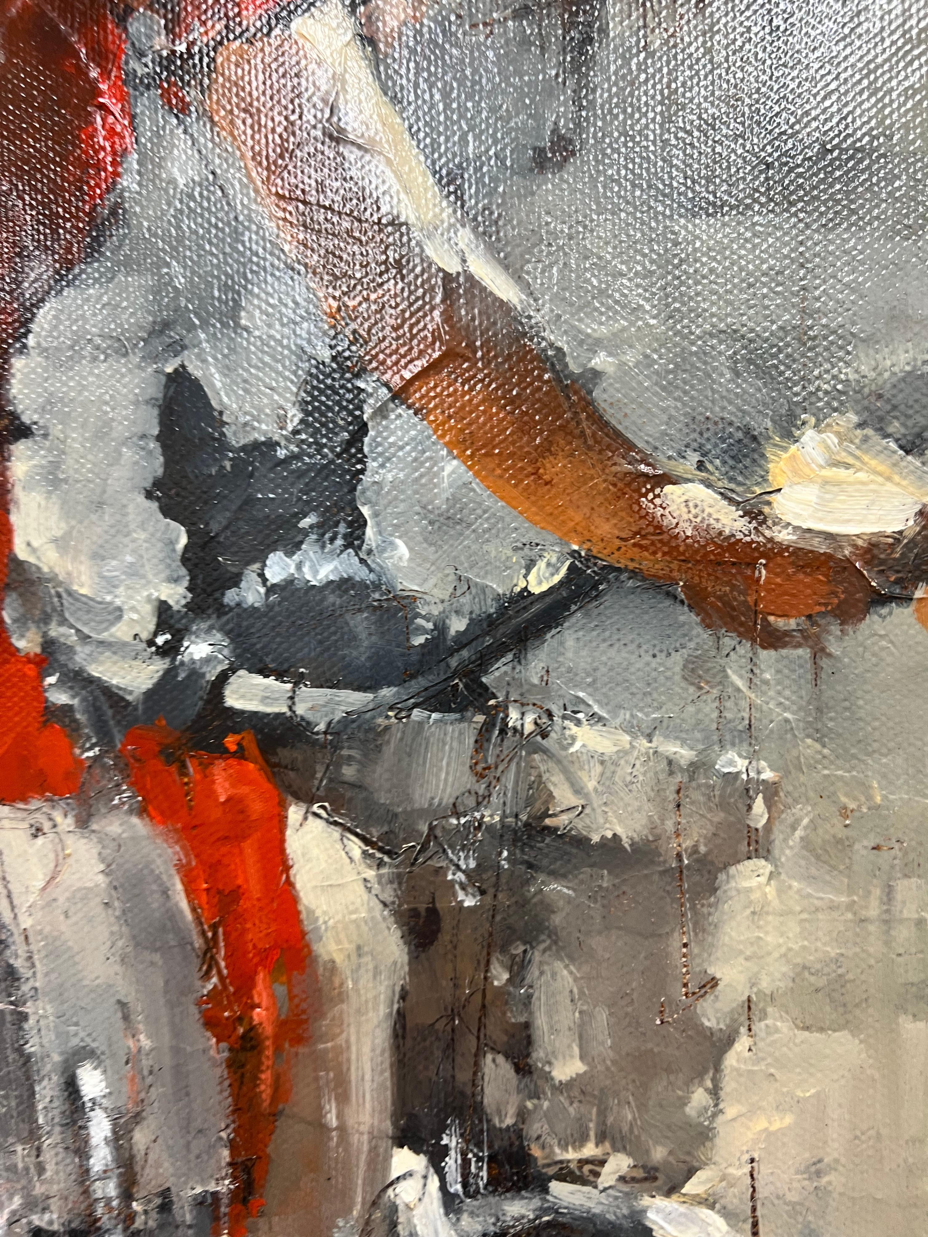 Weekend in Marseille - Black Figurative Painting by Andre Kohn 