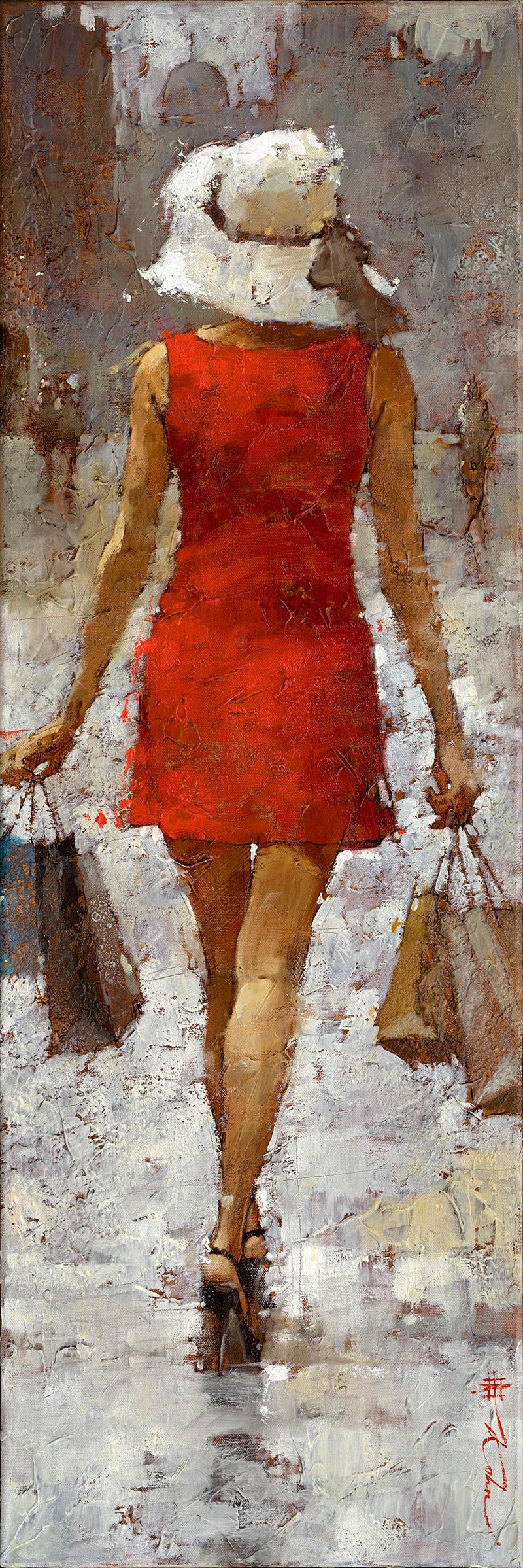 Retail Therapy, Limited Edition Giclee Print, Parisan style impressionist print