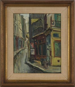 Post War Oil Painting of Rue Parisienne