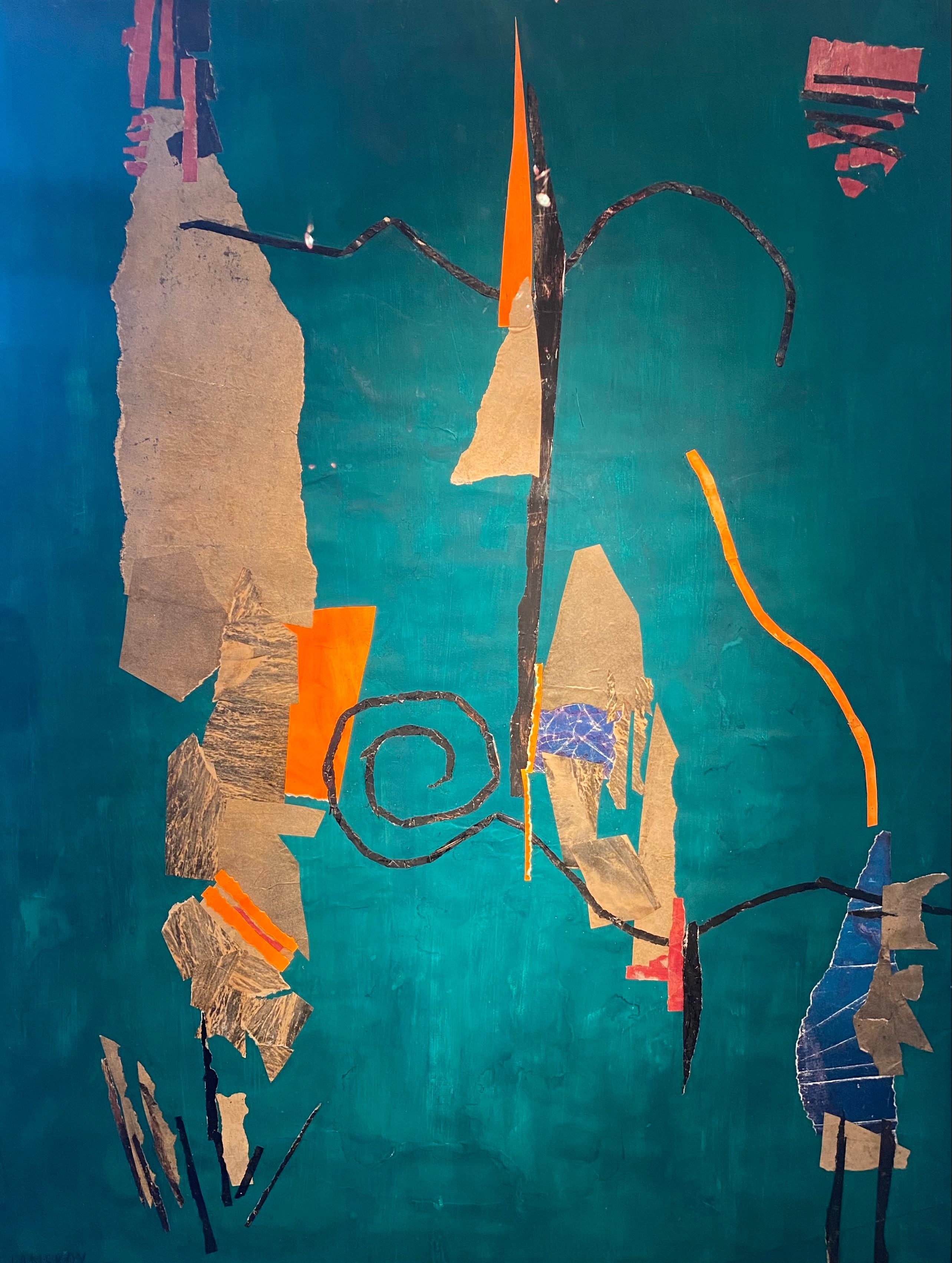 Jackie Battenfield MIxed Media Collage Watercolor Abstract Painting