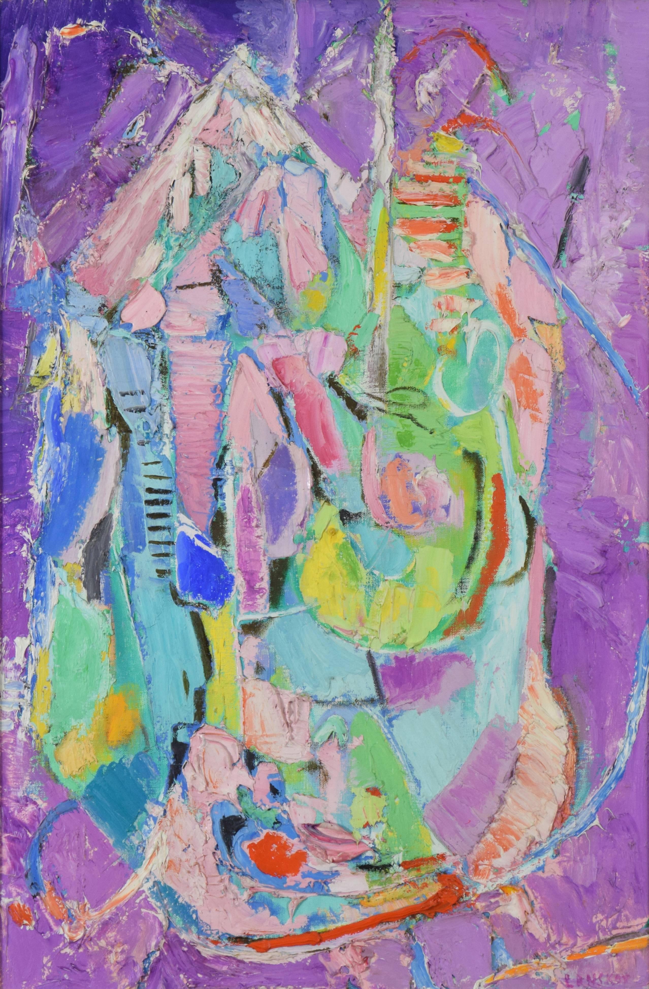 André Lanskoy Abstract Painting – Komposition von ANDRÉ LANSKOY - Abstrakte Malerei, farbige Kunst