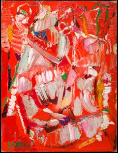 Composition sur Fond Rouge